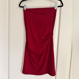 Nicole Miller Vibrant Red Strapless Mini Dress